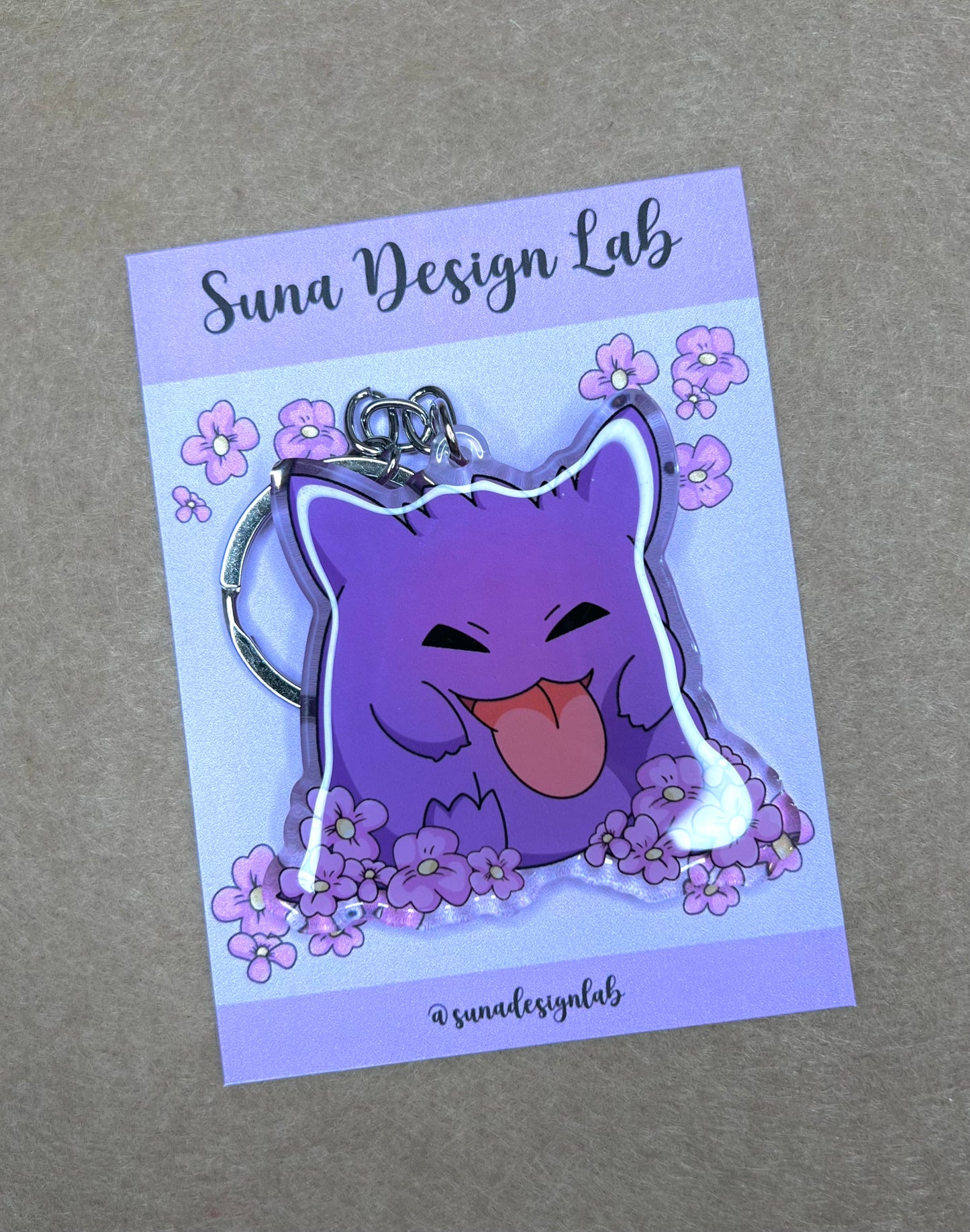 Floral Gengar Keychain