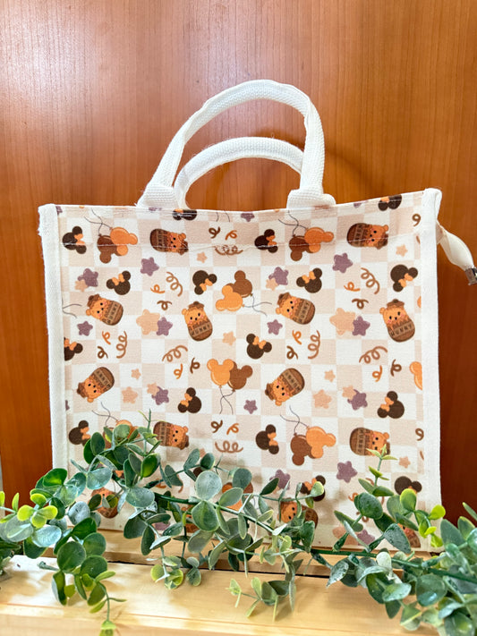 Zippered Canvas Tote Bag