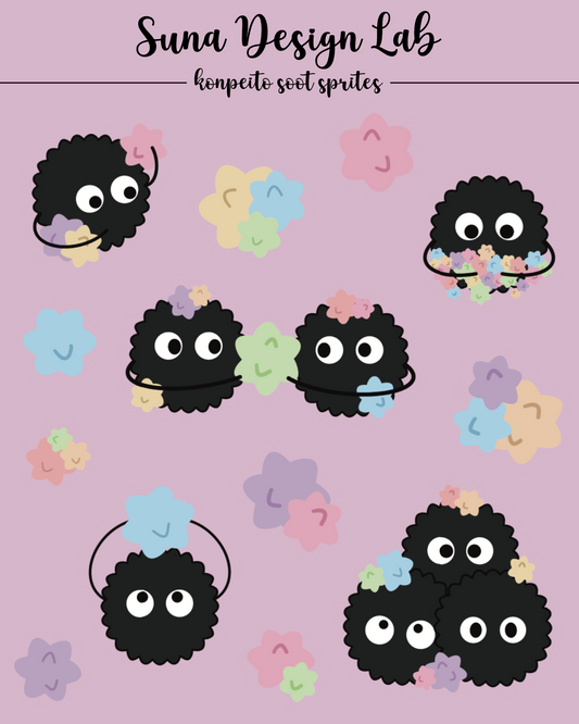 SS3 - Konpeito Soot Sprites Sticker Sheet